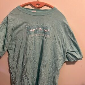 Sanibel Island Stitched Turquoise T-shirt